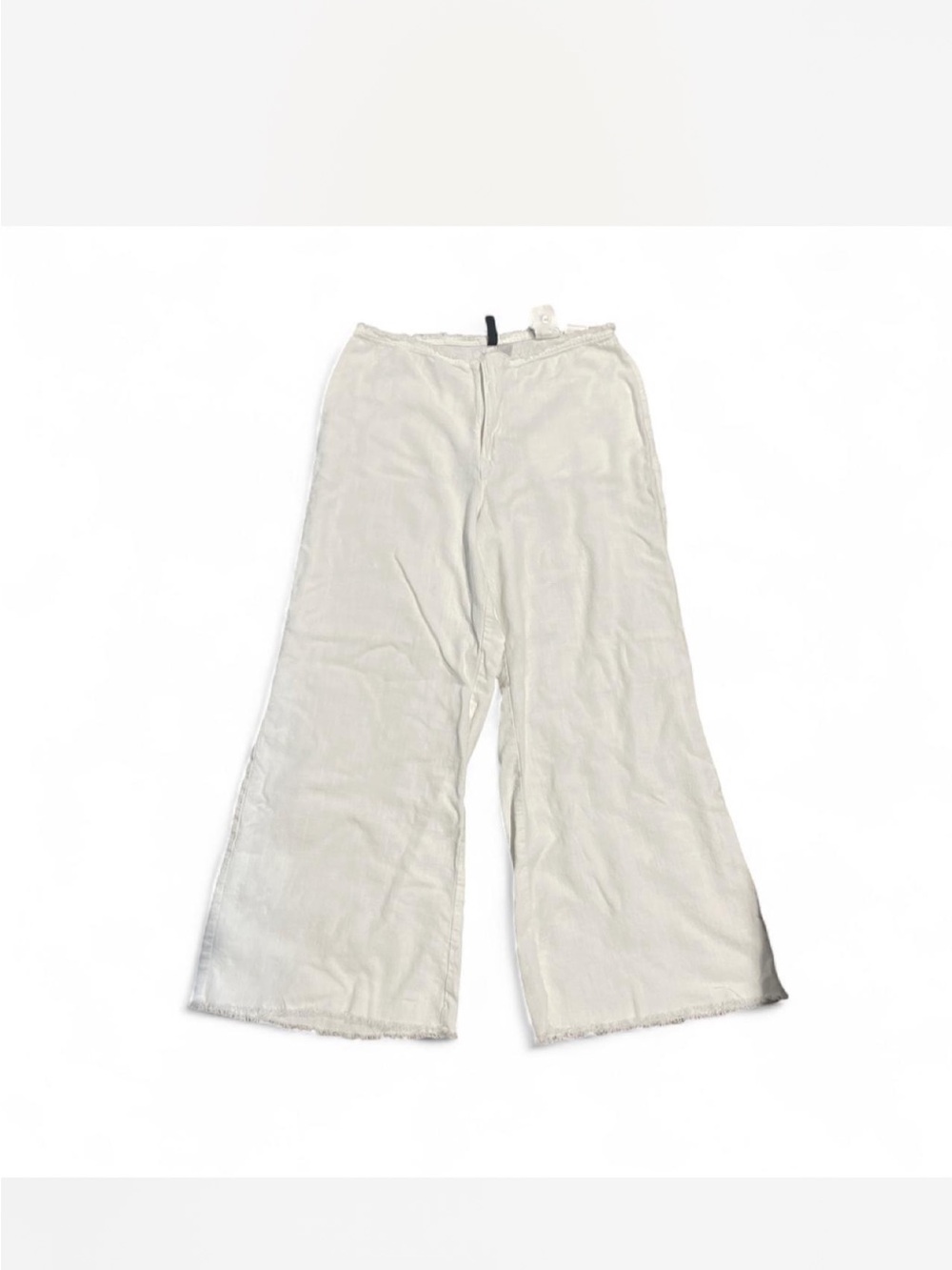 H&M Wide Leg Cream Linen-Blend Pants